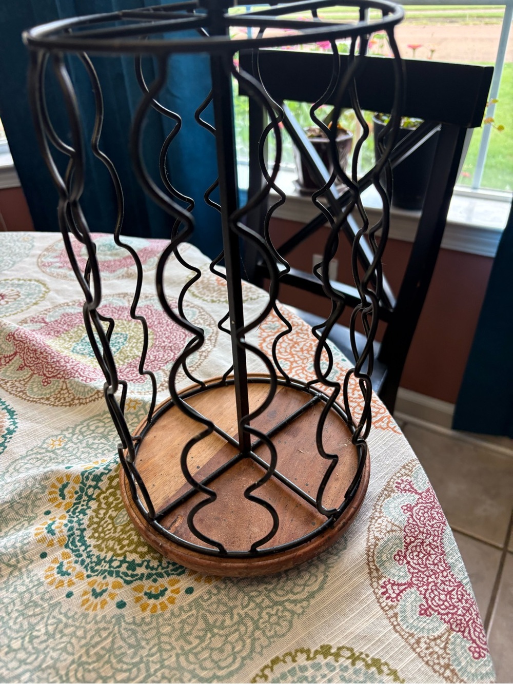 Rustic metal and wood k-cup pod holder